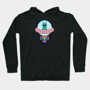 ufo alien pride rainbow Hoodie